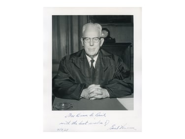 Earl Warren Signed & Inscribed Photograph