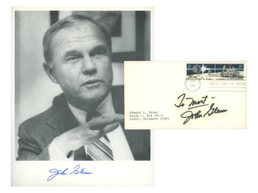 John Glenn Signed Photo & First Day Cover