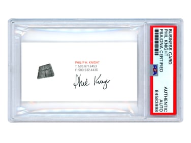 Phil Knight Signed Business Card - PSA