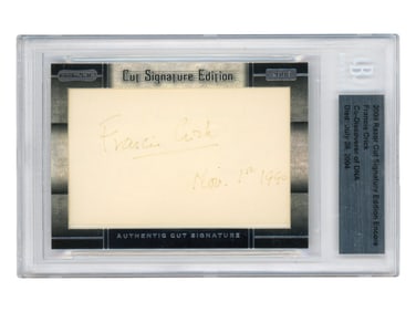 Francis Crick Signed Cut Card - Beckett