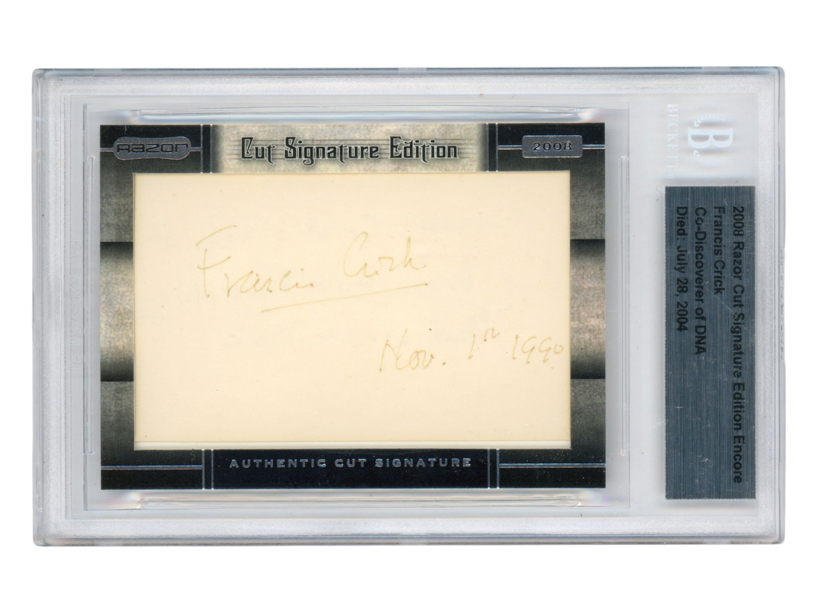 Francis Crick Signed Cut Card - Beckett (1 of 2)