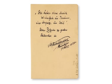 Artur Schnabel Signed Quotation, 1924