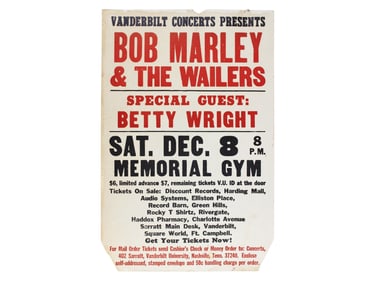 Bob Marley & Wailers 1979 Concert Poster
