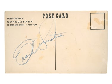 Frank Sinatra Signed Postcard - JSA