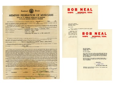 Elvis Presley Concert Contract, Randolph MS 1955