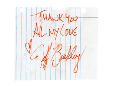 Jeff Buckley Signed Note