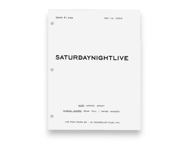 2003 Saturday Night Live Script, Adrien Brody