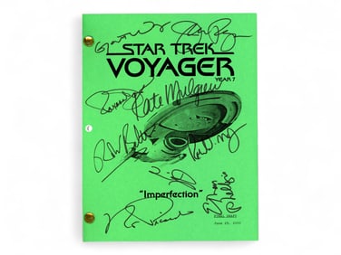 Star Trek Voyager Cast Signed Script, Imperfection