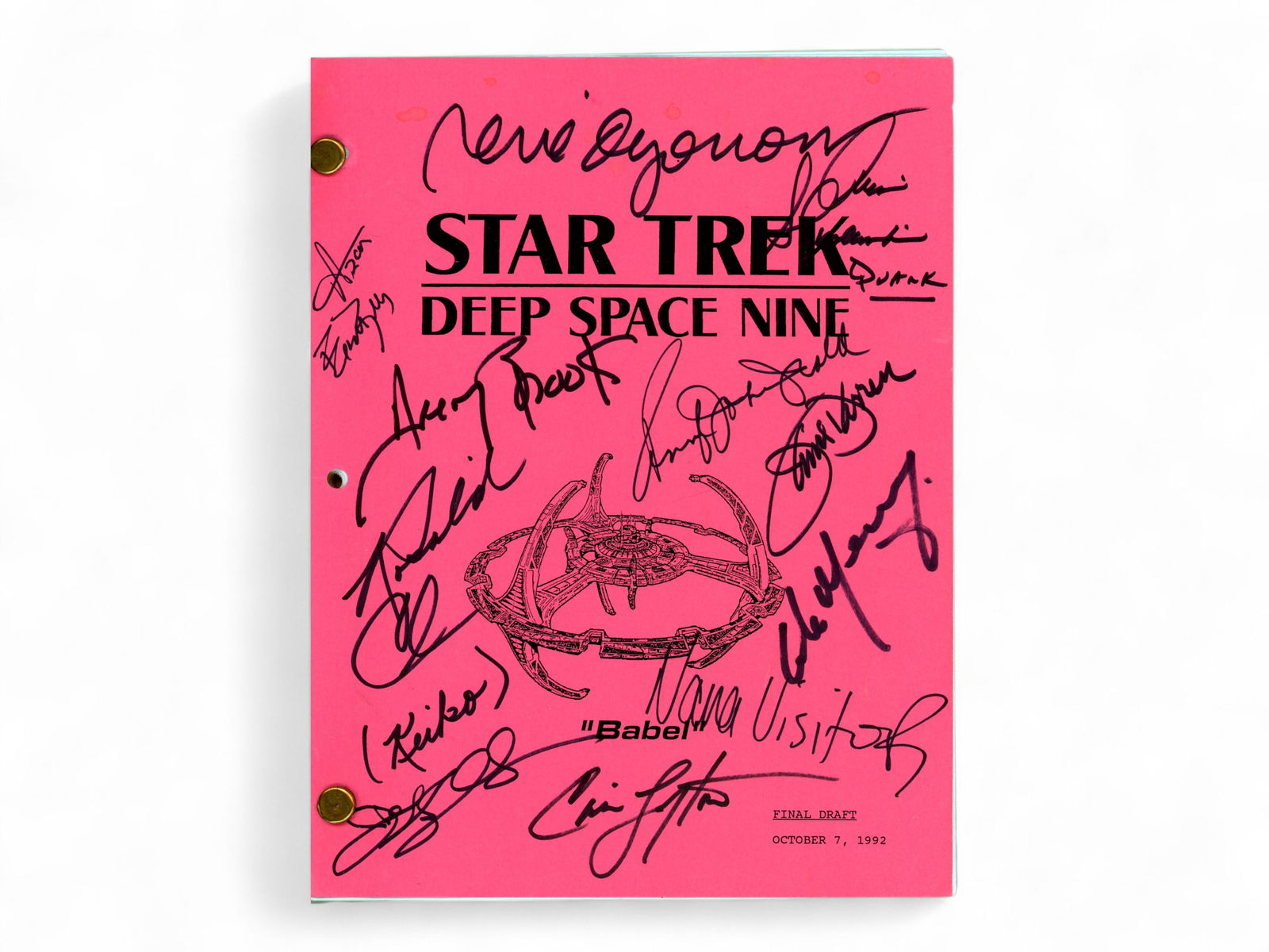 Star Trek: DS9 Cast Signed Script, "Babel" (1 of 1)