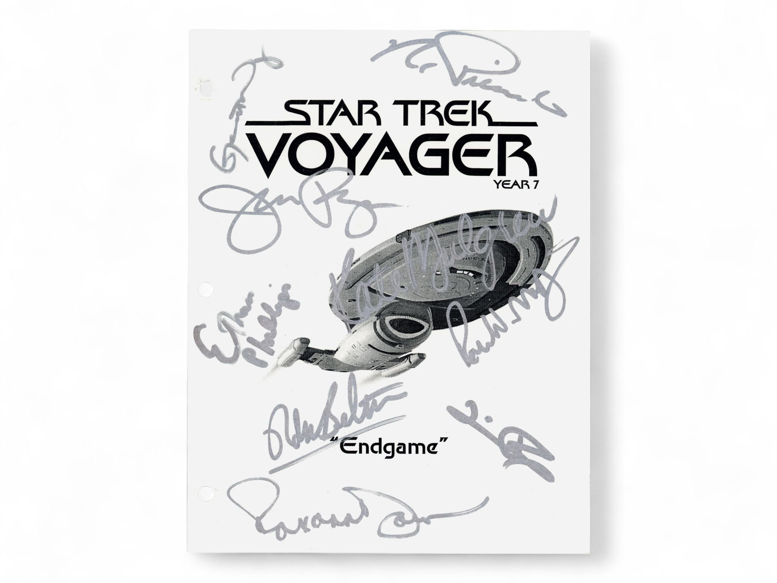 Star Trek Voyager Series Finale Cast Signed Script (1 of 3)