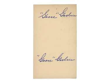 Goose Goslin Signed GPC (2x) - JSA