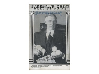 Connie Mack Signed Exhibit Card - JSA