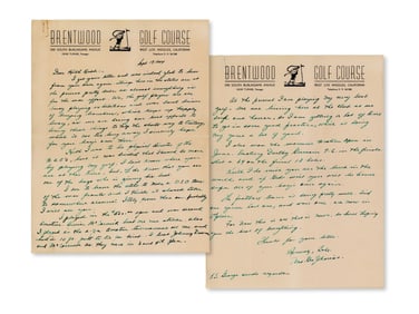 Babe Zaharias 1944 Signed Golf Letter - PSA