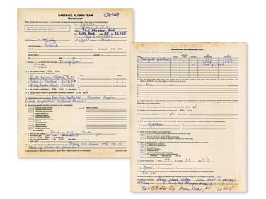 Bill Dickey Twice Signed Questionnaire
