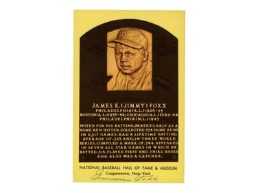Jimmie Foxx Signed HOF Plaque - JSA