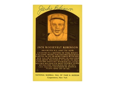 Jackie Robinson Signed Plaque - JSA