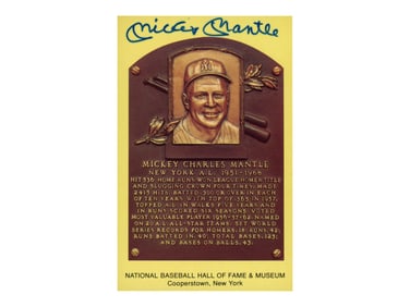 Mickey Mantle Signed Plaque - JSA
