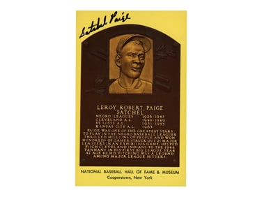 Satchel Paige Signed HOF Plaque - JSA