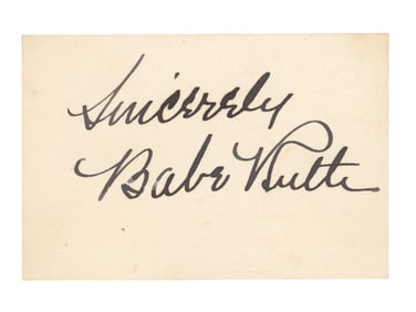 Exceptional Babe Ruth Signed Calling Card - JSA