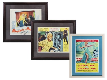(3) Doris Day Signed Lobby Cards