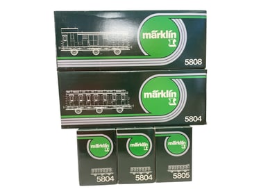 5 Marklin 1/G Gauge Compartment Coaches