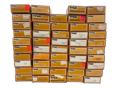 49 Boxed Tyco Freight Cars