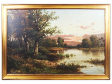 Attributed to Theodore Rousseau Oil on Canvas, Landscape