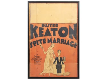 Buster Keaton Spite Marriage, 1929 MGM Window Card