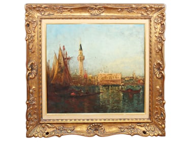 Felix Ziem, Oil on Wood, Venice Scene