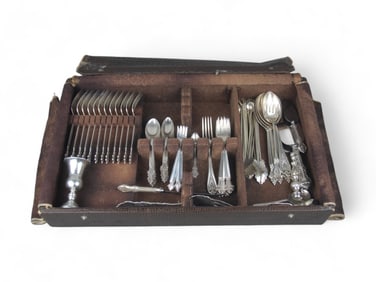 75 Pc Georg Jensen Sterling Acanthus Flatware Set