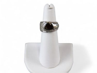 Men's 14k White Gold Star Sapphire Ring