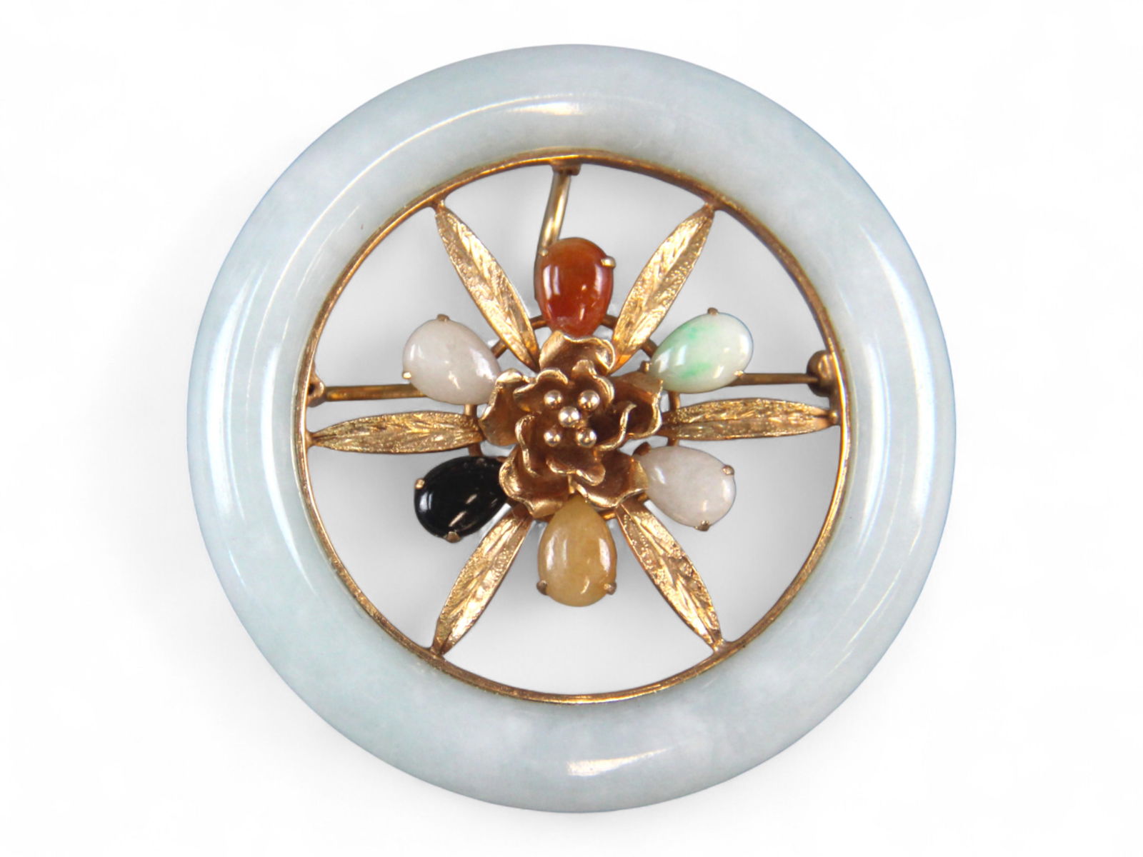 14k Yellow Gold Jade Brooch (1 of 2)