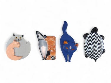 Lea Stein & Pavone Brooches