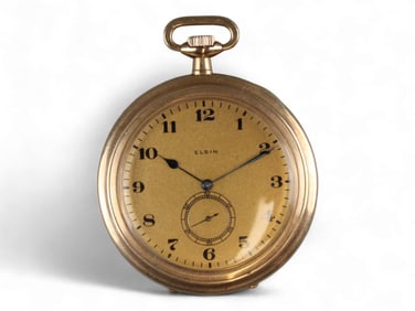 Elgin 14k Gold Deco Pocket Watch