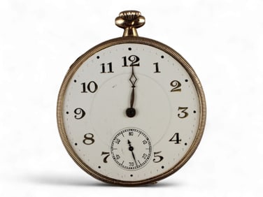 Swiss 14k Gold Open Face Pocket Watch