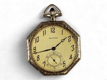 American Waltham 14k Gold Octagon Pocket Watch