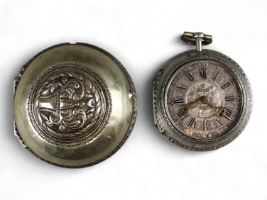 Perrot London Silver Verge Fussee Pocket Watch