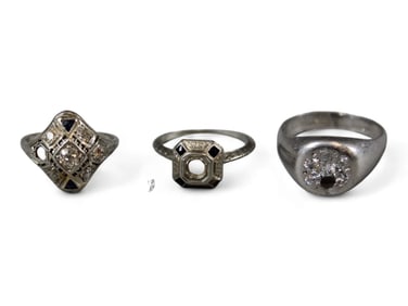 (3) Diamond & Gold/Platinum Rings