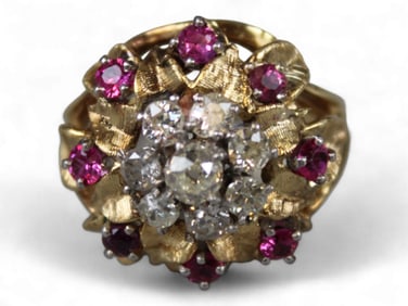18k Diamond & Ruby Cocktail Ring