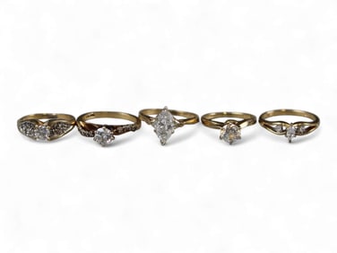 (5) Gold & Diamond Rings