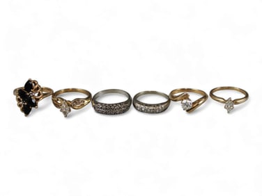 (6) Gold & Diamond Rings