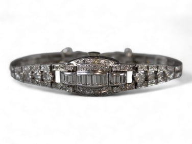 Vintage Ladies Platinum Diamond Watch