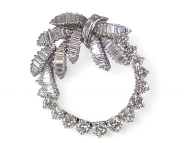 Vintage Platinum Diamond Brooch
