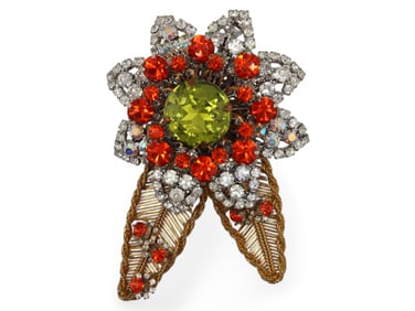 Lawrence Vrba Elaborate Floral Brooch
