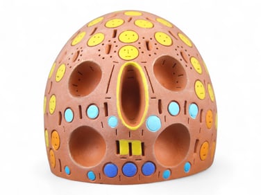 Alexander Ney Polychrome Terracotta Head Sculpture