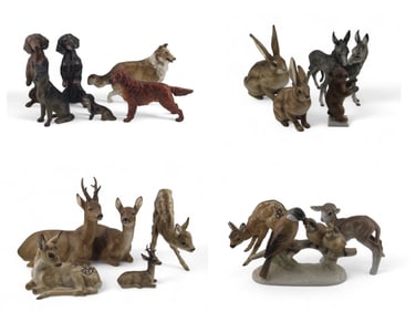 Porcelain Animal Figurine Grouping