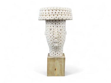 Alexander Ney Terracotta Head with Crown Sculpture