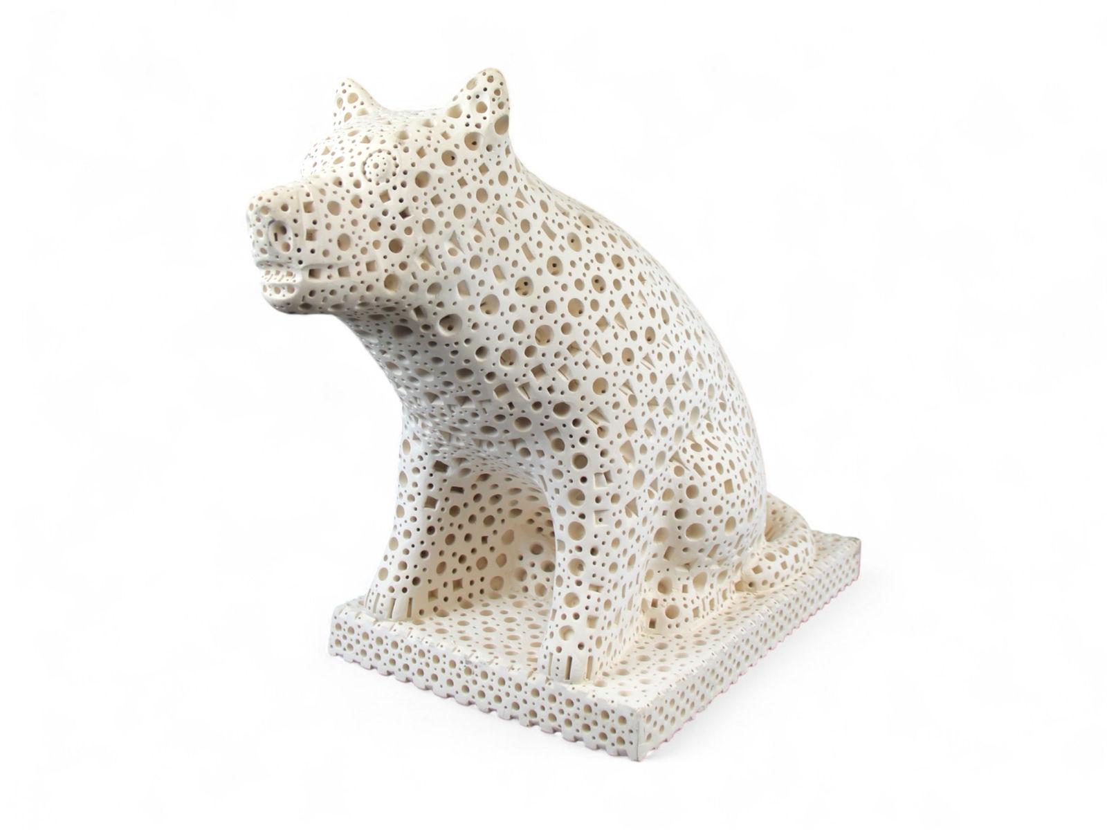 Alexander Ney Terracotta Seated Dog Sculpture (1 of 8)