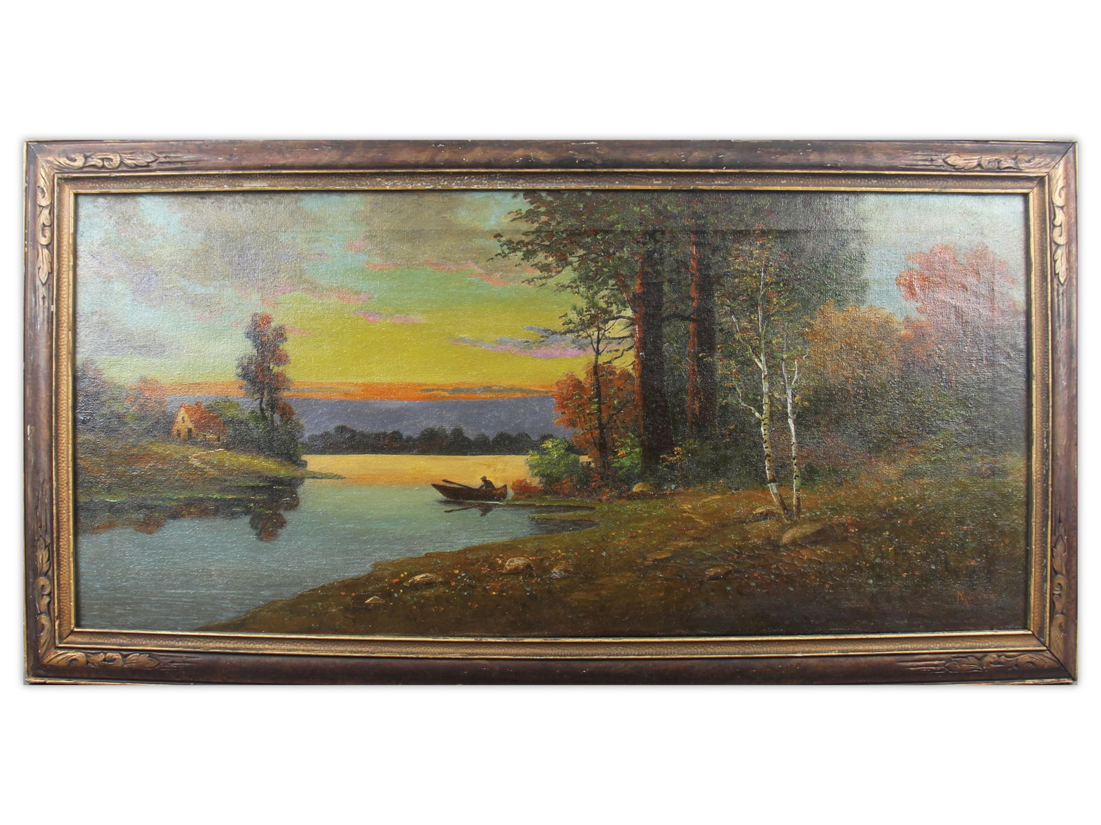 Sunset River O/C Landscape, Signed Murray (1 of 3)