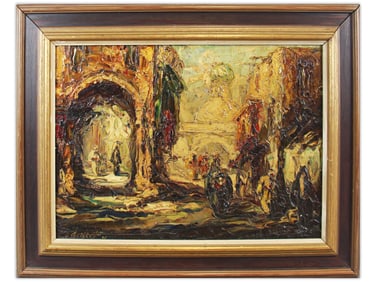 Leonid Gechtoff 1936 Street Scene Painting